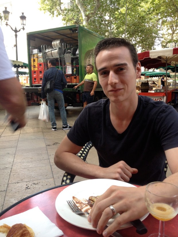 Funny story about the beer truck in the background. The sight of commercial and utility vehicles (pretty much the only ones allowed in the streets) navigating the patchwork layout of narrow alleys was always a good show. As we sat at breakfast we watched as this truck made about a 9-point turn to get behind our tables, bringing the corner of his front bumper within an inch or two of the woman seated next to us. It didn't seem to bother her very much.