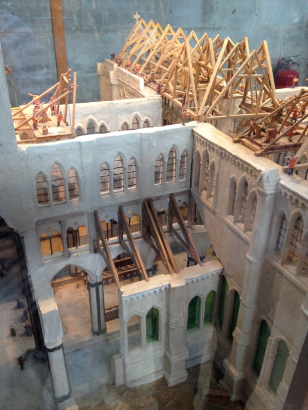 And this was a model of the cathedral in progress, complete with things like the hut where the iron welding would've taken place and such things like that.