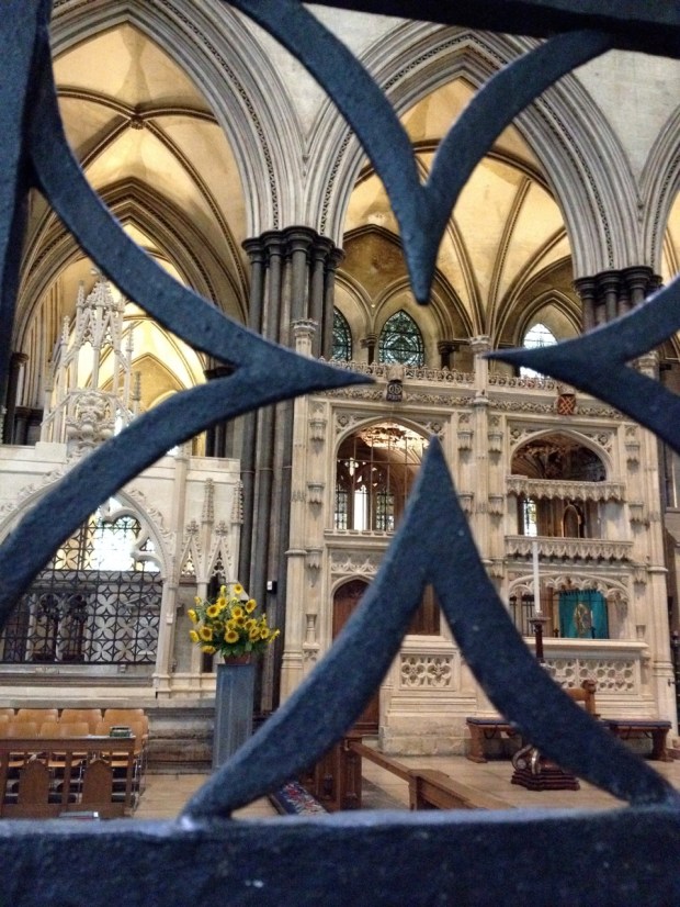 The cathedral had sunflower bouquets (although fake) everywhere. The only flower big enough to fill a cathedral...