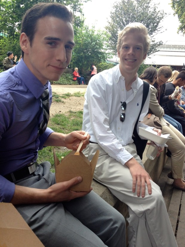 Lunch from Borough Market with a colleague in Southwark's church yard.