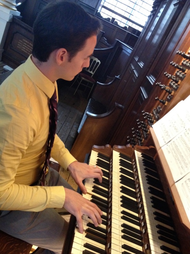 Mike played a piece he'd learned near the beginning of his master's program, Buxtehude's Toccata in F, BuxWV 156.