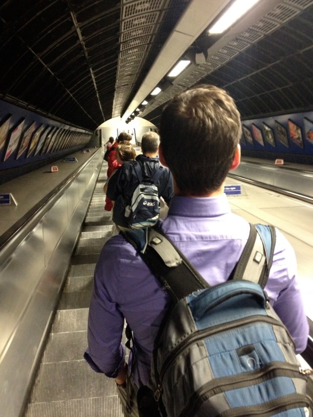Descending into the underworld of the Tube...again.